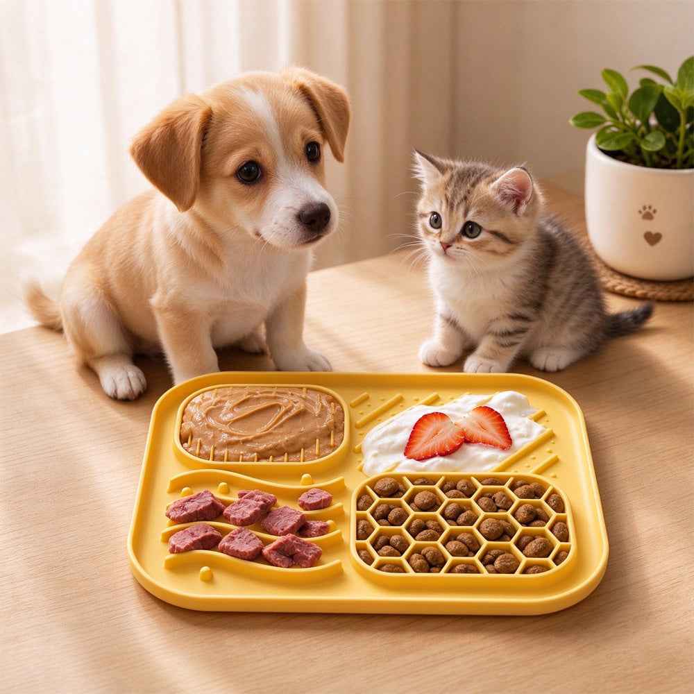 KinPeto 4-Zone Silicone Pet Lick Mat & Slow Feeder