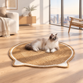 Round Sisal Cat Scratching Mat with Cat Ear Design