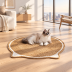 Round Sisal Cat Scratching Mat with Cat Ear Design