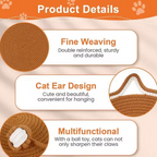 Round Sisal Cat Scratching Mat with Cat Ear Design